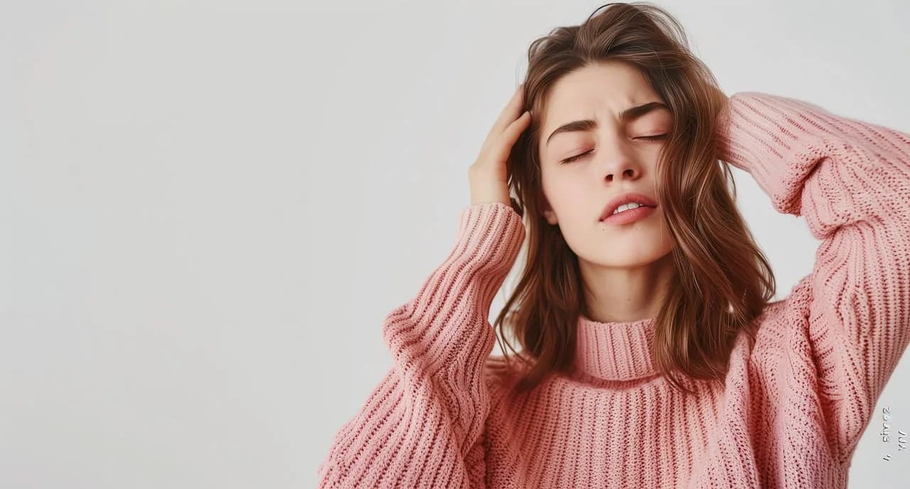 Woman pausing with her eyes closed